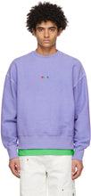 MSGM Purple Terry Micro Logo Sweatshirt - Sweat-shirt msgm violet Terry Micro Micro Logo - MSGM 보라색 테리 마이크로 로고 스웨터