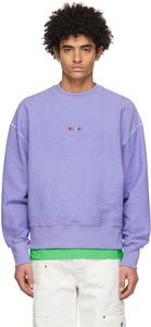 MSGM Purple Terry Micro Logo Sweatshirt - Sweat-shirt msgm violet Terry Micro Micro Logo - MSGM 보라색 테리 마이크로 로고 스웨터