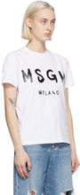 MSGM White Artist Logo T-Shirt