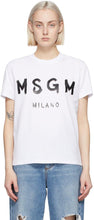 MSGM White Artist Logo T-Shirt - MSGM Artiste Blanc Logo T-shirt - Msgm 흰색 아티스트 로고 티셔츠