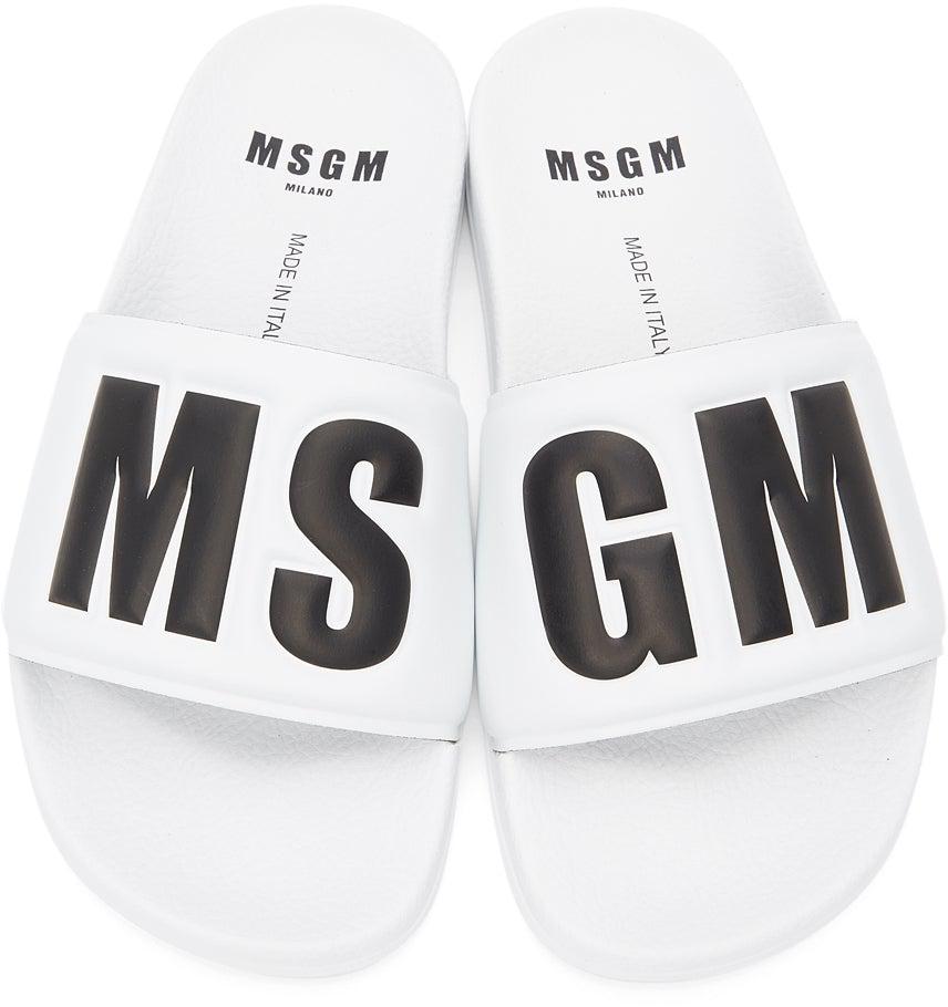 MSGM White Logo Pool Slides