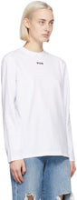 MSGM White Micro Logo Long Sleeve T-Shirt