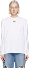 MSGM White Micro Logo Long Sleeve T-Shirt - T-shirt à manches longues Micro Micro Logo MSGM - MSGM 화이트 마이크로 로고 긴 소매 티셔츠