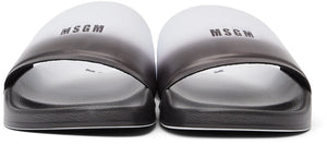 MSGM White Micro-Logo Pool Slides