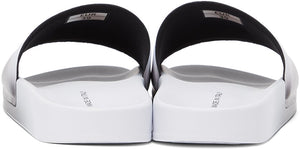 MSGM White Micro-Logo Pool Slides