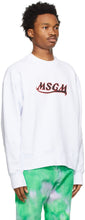 MSGM White New Logo Sweatshirt