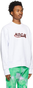 MSGM White New Logo Sweatshirt