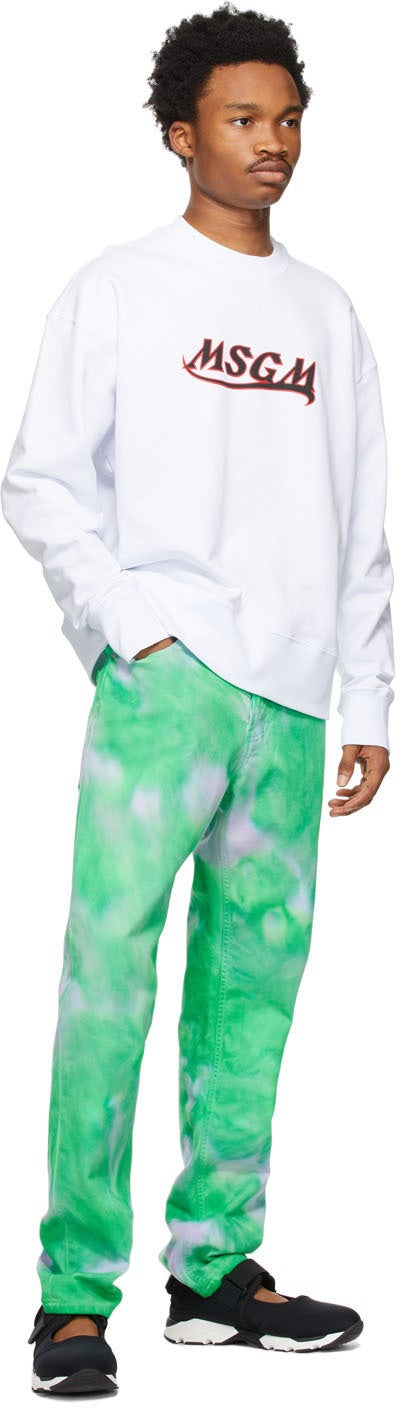 MSGM White New Logo Sweatshirt