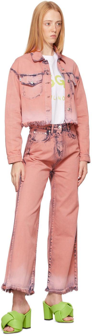 MSGM White Paint Brushed Logo T-Shirt