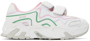 MSGM White Velcro Sneakers - MSGM Blanc Velcro Sneakers - MSGM 화이트 벨크로 스니커즈