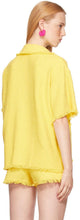 MSGM Yellow Tweed Solid Color Short Sleeve Shirt
