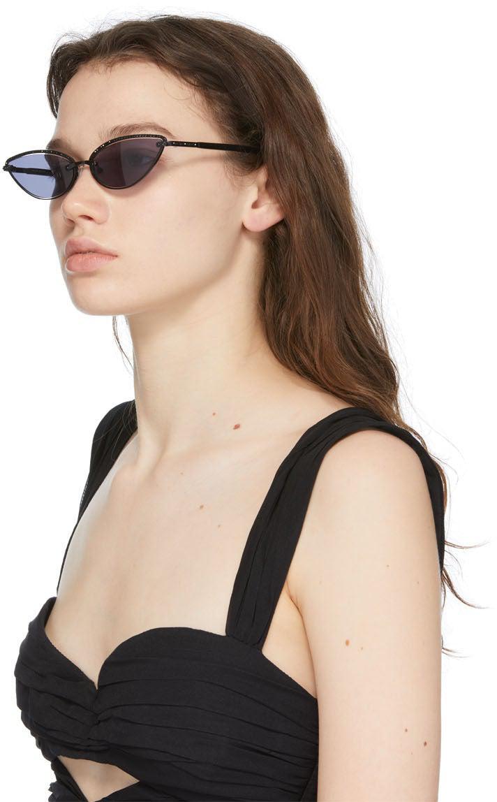 Magda Butrym Black Linda Farrow Edition Cat-Eye Sunglasses – BlackSkinny