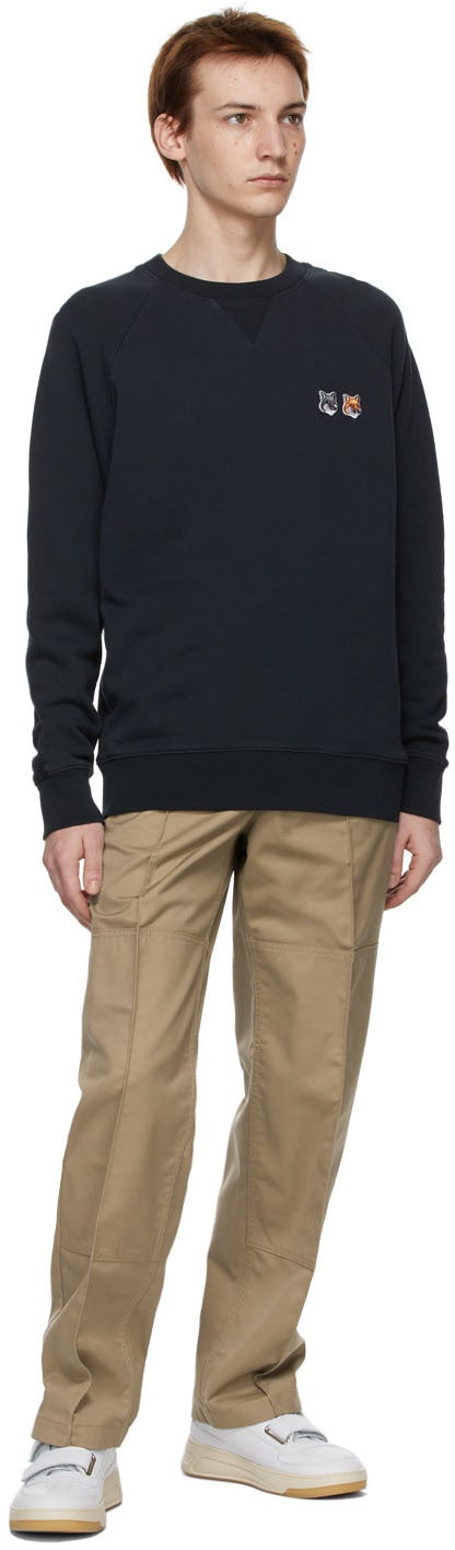 Maison KitsunÃ© Black Double Fox Head Classic Sweatshirt