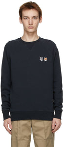 Maison KitsunÃ© Black Double Fox Head Classic Sweatshirt - Sweat-shirt classique de la tête de Maison Kitsuné - Maison KitsunÃ © Black Double Fox Head 클래식 스웨터