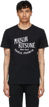 Maison KitsunÃ© Black 'Palais Royal' Classic T-Shirt - T-shirt classique de Maison Kitsuné Black 'Palais Royal' - Maison KitsunÃ © Black 'Palais Royal'Classic T 셔츠