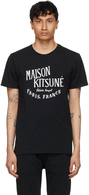 Maison KitsunÃ© Black 'Palais Royal' Classic T-Shirt - T-shirt classique de Maison Kitsuné Black 'Palais Royal' - Maison KitsunÃ © Black 'Palais Royal'Classic T 셔츠