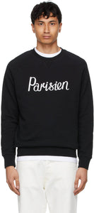 Maison KitsunÃ© Black 'Parisien' Classic Sweatshirt - Sweat-shirt classique de Maison Kitsuné Black 'Parisien' - Maison KitsunÃ © Black 'Parisien'클래식 스웨터