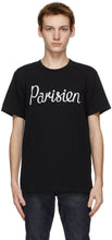 Maison KitsunÃ© Black 'Parisien' Classic T-Shirt - T-shirt classique de Maison Kitsuné Black 'Parisien' - Maison Kitsuné © Black 'Parisien'Classic T 셔츠