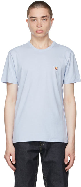 Maison KitsunÃ© Blue Fox Head T-Shirt - T-shirt à tête de renard de la Maison Kitsuné - Maison KitsunÃ © Blue Fox Head T 셔츠