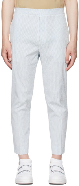 Maison KitsunÃ© Blue Stripe New Carrot Trousers - Maison Kitsuné Blue Stripe Nouveau pantalon de carotte - Maison KitsunÃ © Blue Stripe New Carrot Trousers.