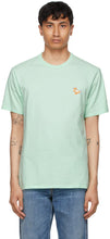 Maison KitsunÃ© Green Chillax Fox Patch Classic T-Shirt - Maison Kitsuné Green Chillax Fox Renard T-shirt classique - Maison KitsunÃ © Green Chillax Fox Patch 클래식 T 셔츠