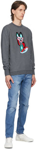 Maison KitsunÃ© Grey ACIDE Fox Sweatshirt