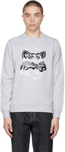 Maison KitsunÃ© Grey Big Fox Embroidery Sweatshirt - Maison Kitsuné Gris Big Fox Sweat-shirt Broderie - Maison KitsunÃ © 그레이 큰 여우 자수 스웨터