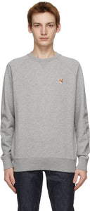 Maison KitsunÃ© Grey Fox Head Sweatshirt - Sweat-shirt de tête de renard gris de la Maison Kitsuné - Maison KitsunÃ © 그레이 폭스 헤드 스웨터