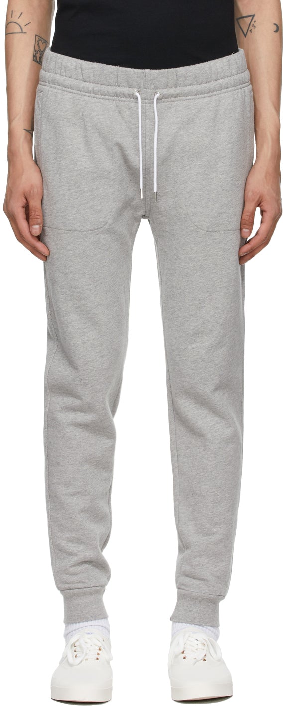 Maison KitsunÃ© Grey Tricolor Fox Patch Classic Lounge Pants - Maison Kitsuné Gris Tricolor Fox Patch Classic Lounge Pants - Maison Kitsuné © Gray Tricolor Fox Patch 클래식 라운지 바지