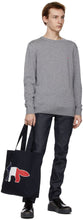 Maison KitsunÃ© Grey Tricolor Fox Sweater