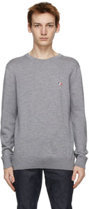 Maison KitsunÃ© Grey Tricolor Fox Sweater - Maison Kitsuné Gris Tricolor Fox Pull - Maison KitsunÃ © Gray Tricolor Fox 스웨터