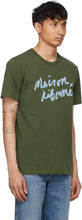 Maison KitsunÃ© Khaki Handwriting Classic T-Shirt