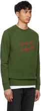 Maison KitsunÃ© Khaki Handwriting Clean Sweatshirt