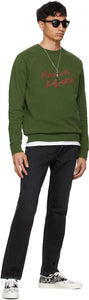 Maison KitsunÃ© Khaki Handwriting Clean Sweatshirt