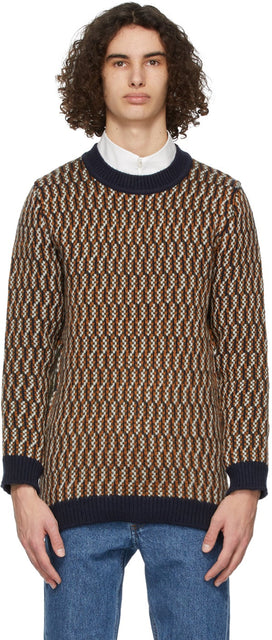 Maison KitsunÃ© Multicolor Jacquard Pullover Sweater - MAISON KITSUNÉE Pull Multicolor Jacquard Pullover - Maison KitsunÃ © Multicolor Jacquard Pullover 스웨터