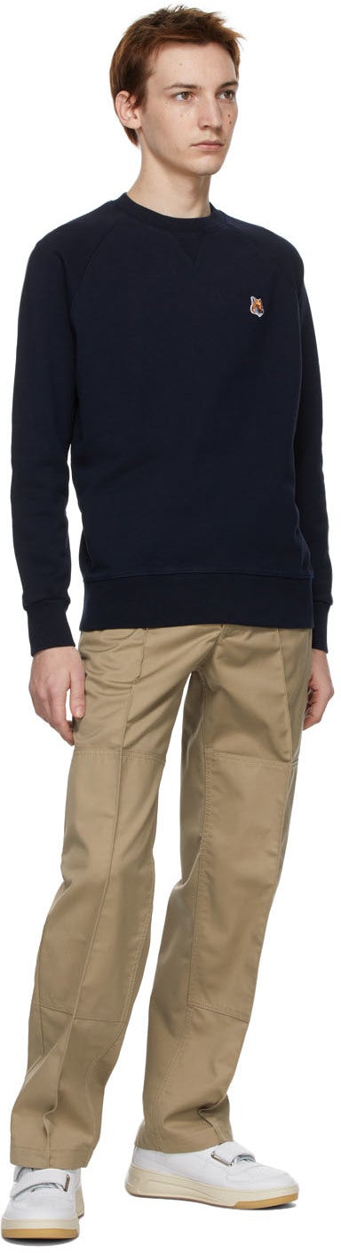 Maison KitsunÃ© Navy Fox Head Adjusted Sweatshirt
