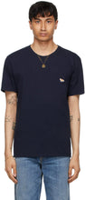 Maison KitsunÃ© Navy Profile Fox Patch Pocket T-Shirt - Maison Kitsuné Navy Profil Navigier T-shirt de poche Patch Fox - Maison KitsunÃ © 네이비 프로필 폭스 패치 포켓 티셔츠