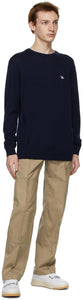 Maison KitsunÃ© Navy Tricolor Fox Sweater