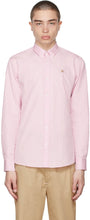 Maison KitsunÃ© Pink Fox Head Embroidery Classic Shirt - Maison Kitsuné Tête de renard Rose Broderie Classic Shirt - Maison KitsunÃ © 핑크 폭스 헤드 자수 클래식 셔츠