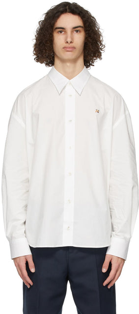 Maison KitsunÃ© White Fox Head Casual Shirt - Maison Kitsuné Blanche Tête de renard Chemise décontractée - Maison KitsunÃ © White Fox Head 캐주얼 셔츠