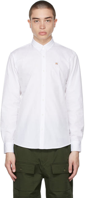 Maison KitsunÃ© White Fox Head Embroidery Classic Shirt - Maison Kitsuné Blanche Tête de renard Broderie Classic Shirt - Maison KitsunÃ © White Fox Head 자수 클래식 셔츠