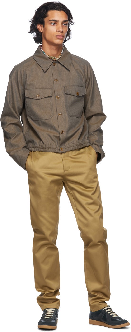 Maison Margiela Beige Mercerized Gabardine Trousers