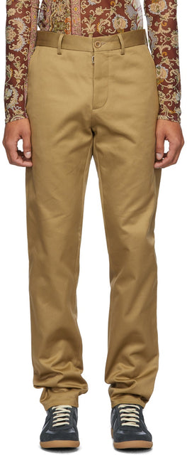 Maison Margiela Beige Mercerized Gabardine Trousers - MAISON MARGIELA BEIGE Pantalon Gabardin Mercerized Mercerized - Maison Margiela Beige Mercerized Gabardine 바지