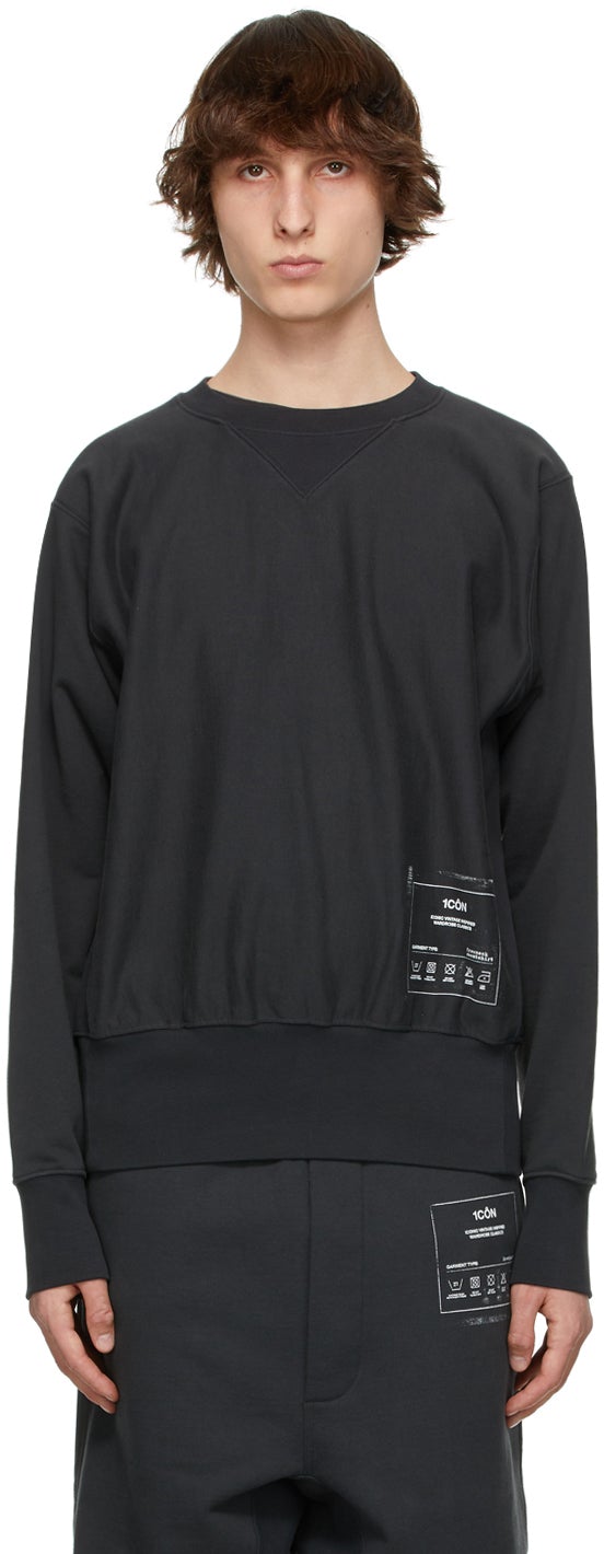 Maison Margiela Black '1CON' Sweatshirt - Sweat-shirt Maison Margiela Black '1Con' - Maison Margiela Black '1con'스웨터