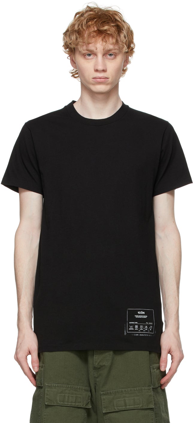 Maison Margiela Black '1CON' T-Shirt - T-shirt Maison Margiela Black '1Con' - Maison Margiela Black '1con'티셔츠