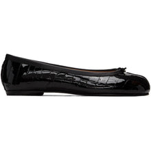 Maison Margiela Black Croc Tabi Ballerina Flats