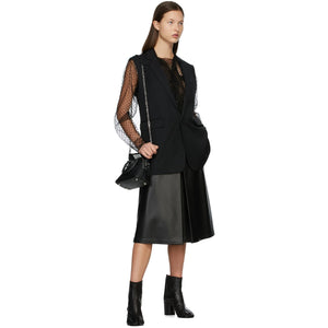 Maison Margiela Black Faux-Leather Pleat Shorts