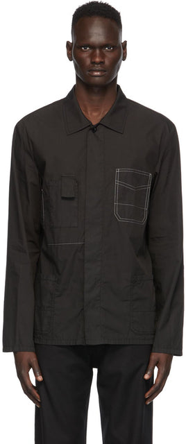 Maison Margiela Black Garment-Dyed Shirt - MAISON MARGIELA chemise teinte de vêtement noir - Maison Margiela 검은 의류 염색 셔츠