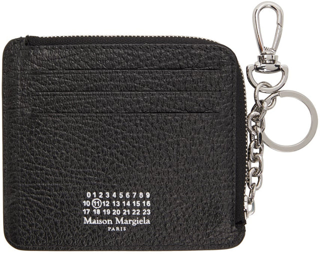 Maison Margiela Black Keychain Card Holder - MAISON MARGIELA Titulaire de la carte Keychain noir - Maison Margiela 블랙 키 체인 카드 홀더