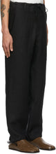 Maison Margiela Black Linen Drawstring Trousers